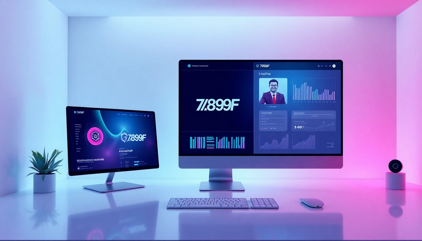 Dynamic visualization of 789f platform displaying its innovative online services, vibrant interface with engaging elements, emphasizing user interaction and modern tech features.