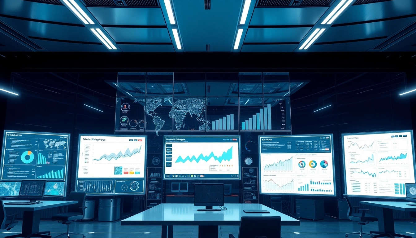 Microstrategy CEO analyzing business intelligence dashboards in a modern office setting for