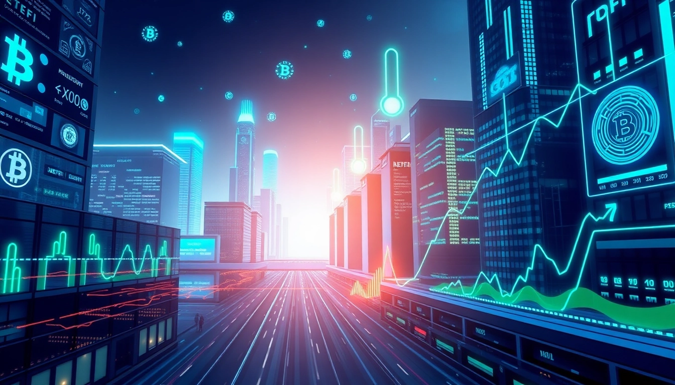 deFi updates showcased with rising charts and blockchain icons illustrating recent advancements