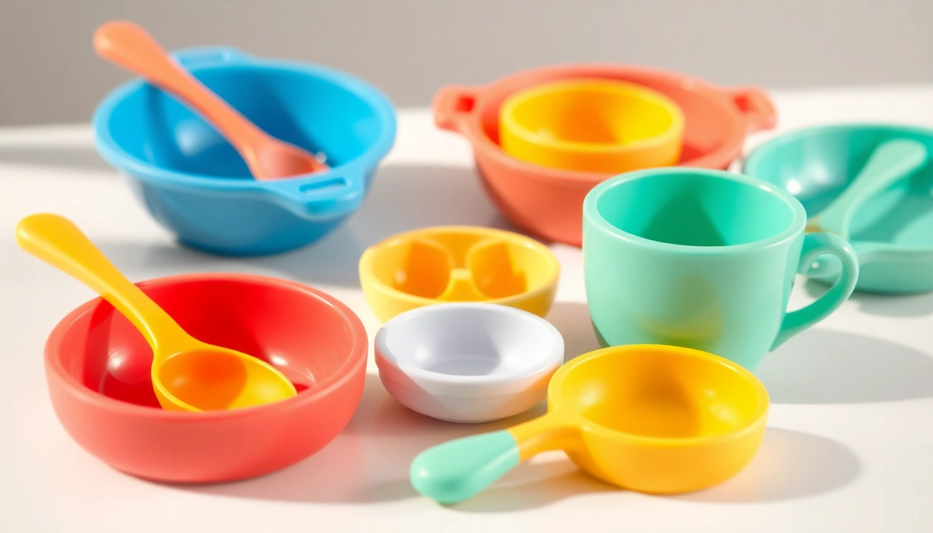 Child using safe silicone baby tableware with vibrant colors and smooth edges for easy handling