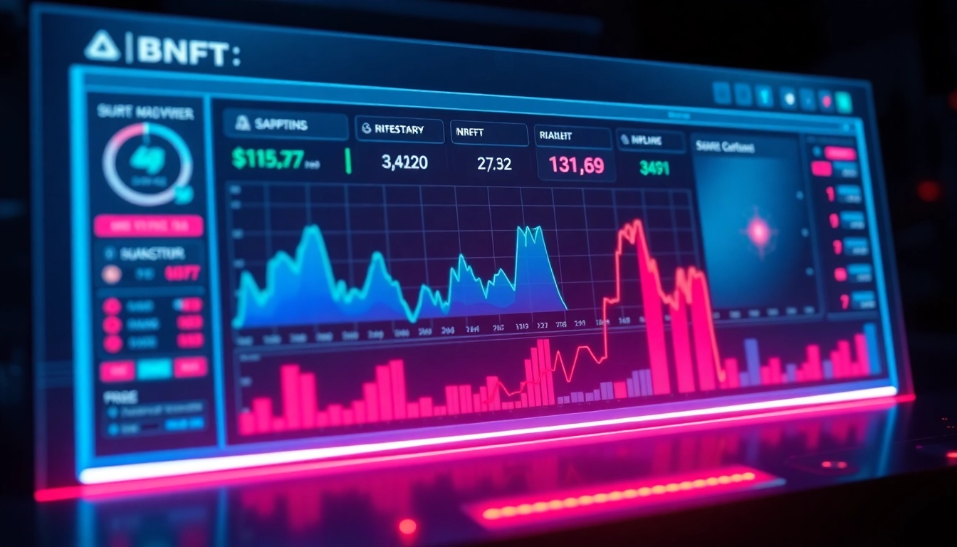 NFT Market Update shows live graphs and trading data for digital assets, helping investors