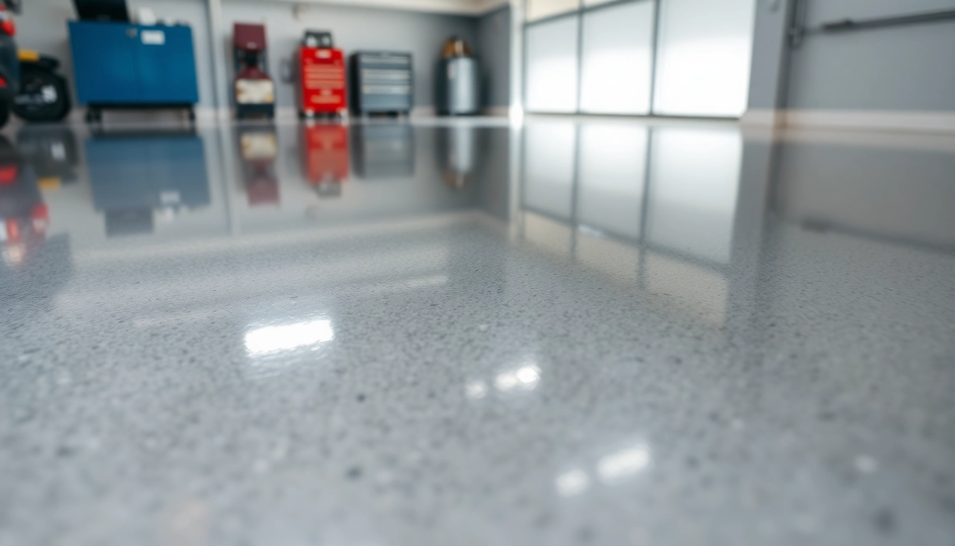 Professional installing an epoxy resin floor in a bright industrial space for enhanced